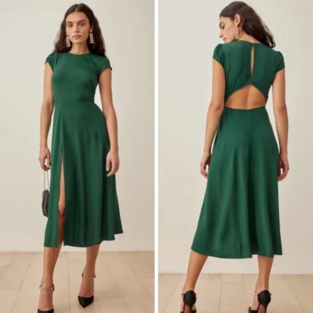 Reformation Emerald Green Gavin Dress